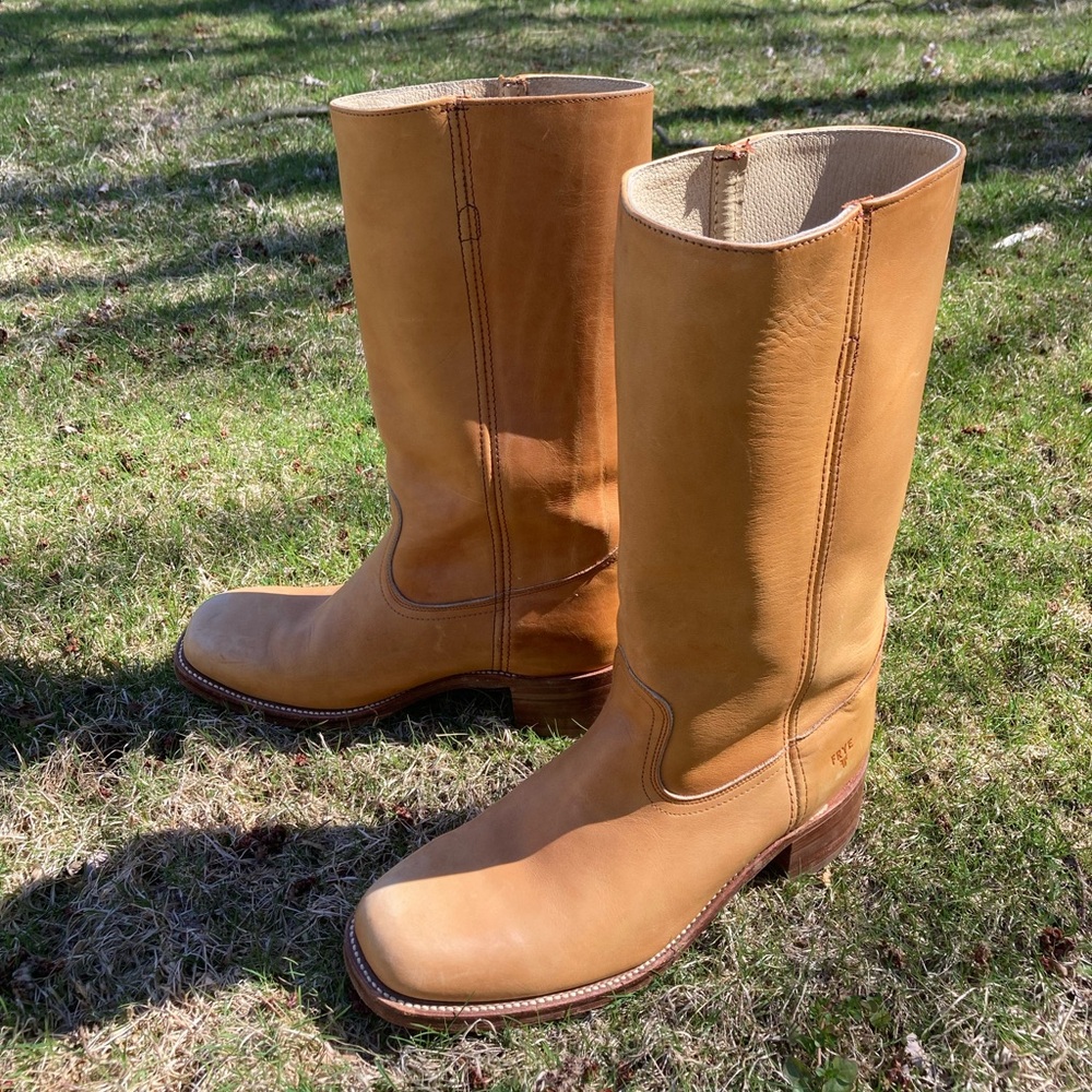 Frye Made in USA Vintage Frye Campus Boots Banana Leather 11 D 3M18774 2951 W - Picture 7 of 17